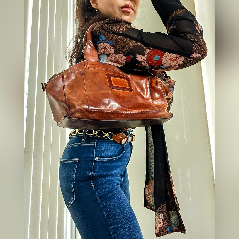 Vintage Genuine Italian Leather Tote